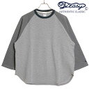 ティージー Tieasy × mischief メンズ HDCS ラグラン 3/4 クルーネックTシャツ  別注 HDCS RAGLAN 3/4 CREW-T トップス カットソー 7分丈 日本製 オーガニックコットン MIX-GREY/DEAN-GREY/FADE-NAVY