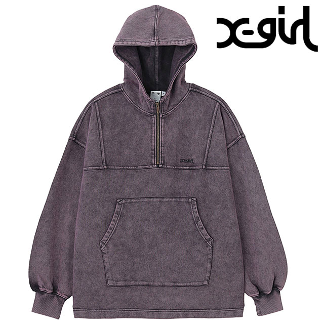 å X-girl եǥå Υå åȥաǥ [105251012006 SS25] FADED ANORAK SWEAT HO...