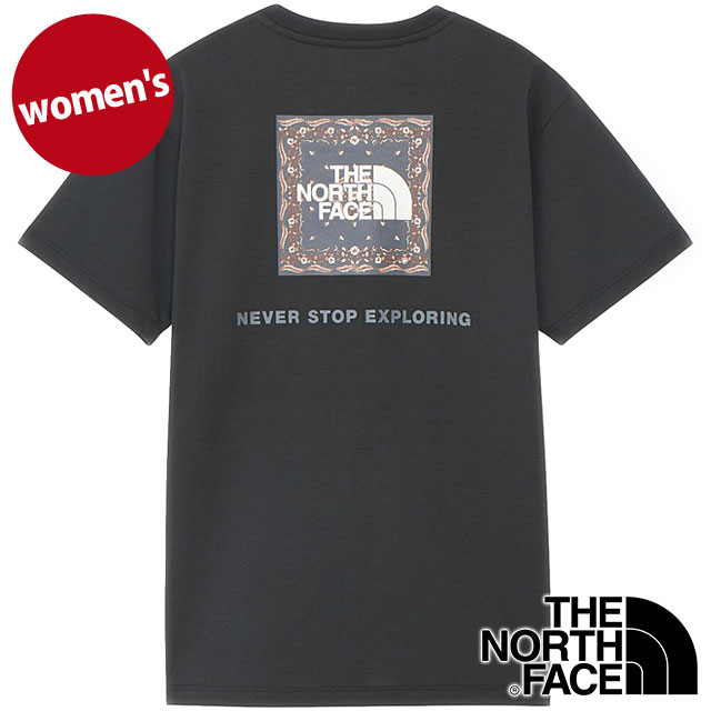 樂天商城 - ザ・ノース・フェイス THE NORTH FACE ショートスリーブバンダナスクエアロゴティー [NTW32446-K SS25] S/S Bandana Square Logo Tee レディース TNF アウトドア トップス 半袖Tシャツ ブラック 【メール便可】 正規取扱店