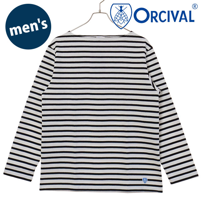 オーシバル ORCIVAL ボートネック ロングスリーブプルオーバー [#B211 SS25] BOAT NECK L/S P.O. フランス製 メンズ トップス カットソー 長袖Tシャツ ボーダー WHITE/BLACK 正規取扱店