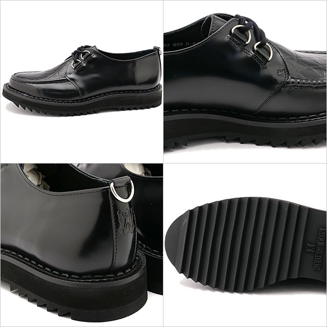 ��2/25���� ����P18�ܡۡں߸˸¤�ۥ��硼�����å��� GEORGE COX ��åץ� �����ӡ� [02-005-R-040 SS25] RIPPLE DERBY ��� �� �쥶�����塼�� BLACK �����谷Ź��ts��