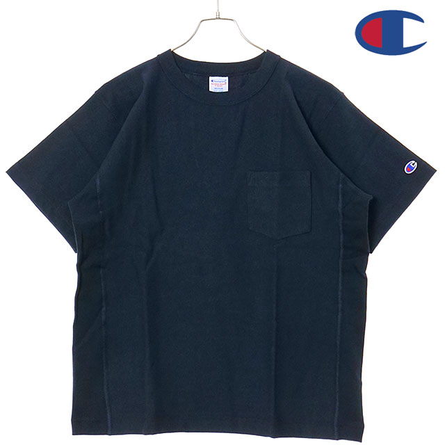 樂天商城 - 【最大100%ポイントバック】チャンピオン Champion リバースウィーブ ショートスリーブ ポケット Tシャツ [C3-Z319 SS25] REVERSE WEAVE SHORT SLEEVE POCKET T-SHIRT メンズ アメカジ トップス 半袖 無地Tee ネイビー　【メール便可】 正規取扱店