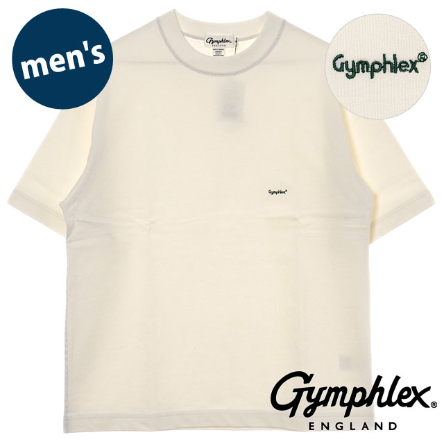 Rakuten - 【最大100%ポイントバック】ジムフレックス Gymphlex クルーネック ショートスリーブ Tシャツ [#J-9271 HWJ SS25] CREW NECK S/S T-SHIRT メンズ スポーツファッション トップス 半袖 ワイドシルエット OFF WHITE(GREEN) 【メール便可】 正規取扱店【cp】