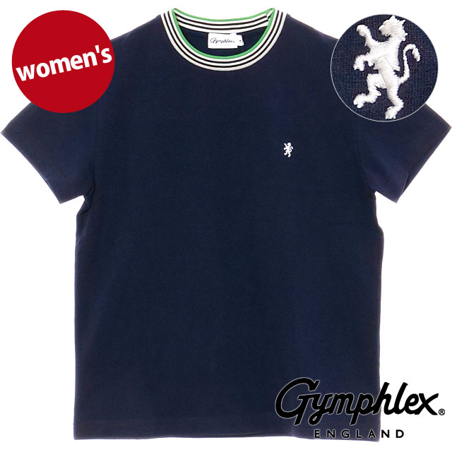 【最大100%ポイントバック】ジムフレックス Gymphlex クルーネック ニットライン Tシャツ [#GY-C0448 CCB SS25] CREW NECK KNIT-LINE T-SHIRT レディース スポーツファッション トップス 半袖 カットソー NAVY/BEIGE(WHITE) 【メール便可】 正規取扱店