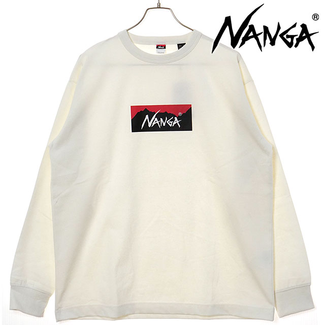 【最大100%ポイントバック】ナンガ NANGA エコハイブリッド ボックスロゴ ロングスリーブTシャツ [NW2431-1E150 SS25] ECO HYBRID BOX LOGO L/S TEE メンズ トップス カットソー 長袖 アウトドア WHT 正規取扱店