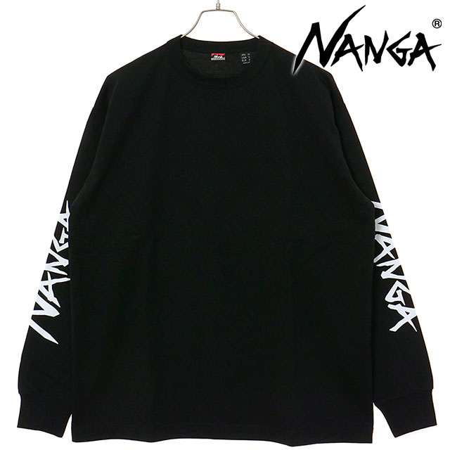 【最大100%ポイントバック】ナンガ NANGA エコハイブリッド スリーブロゴ ロングスリーブTシャツ [N2500-1L030A SS25] ECO HYBRID SLV LOGO L/S TEE メンズ トップス カットソー 長袖 アウトドア BLK 正規取扱店