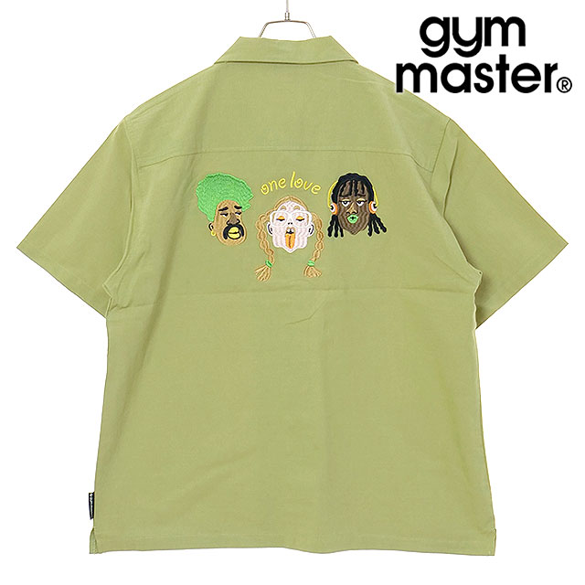 【30%OFF/SALE】ジムマスター GYMMASTER ONELOVE刺繍シャツ [G521719-46 SU25] メンズ トップス 半袖シャツ オリーブ 正規取扱店【ts】【e】