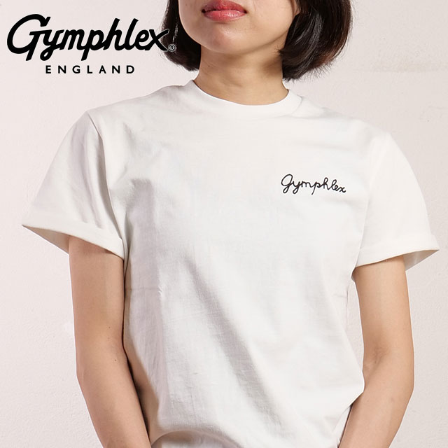 樂天商城 - 【4/30限定 最大P27倍】ジムフレックス Gymphlex ショートスリーブ Tシャツ [#GY-C0446 COM SS25] S/S T-SHIRT メンズ・レディース スポーツファッション トップス 半袖 定番 ロゴ刺繍 WHITE(BLACK) 【メール便可】 正規取扱店