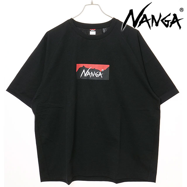 Rakuten - 【最大100%ポイントバック】ナンガ NANGA エコハイブリッド ボックスロゴ ルーズフィットTシャツ [N2500-1M025Z SS25] ECO HYBRID BOX LOGO LOOSE FIT TEE メンズ トップス 半袖 アウトドア BLK 正規取扱店