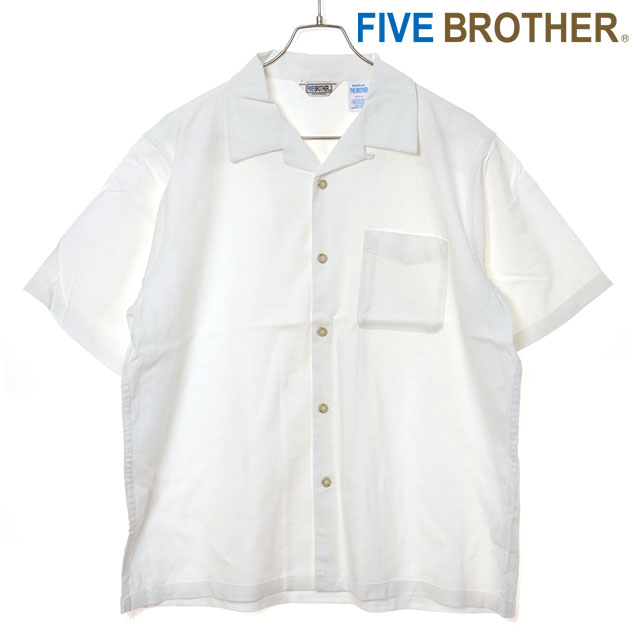 【在庫限り】【ラスト1着】ファイブブラザー FIVEBROTHER リネンレーヨン ワンナップ ショートスリーブシャツ [152520 SS25] LINEN RAYON ONE-OP S/S SHIRTS メンズ トップス 半袖 開襟シャツ WHITE 正規取扱店【ts】