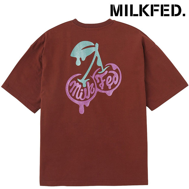【30%OFF/SALE】ミルクフェド MILKFED. グリッターメルティチェリーズ ショートスリーブTシャツ [103252011005 SU25] GLITTER MELTY CHERRIES S/S TEE レディース トップス カットソー 半袖 BROWN 【メール便可】 正規取扱店【e】【ts】