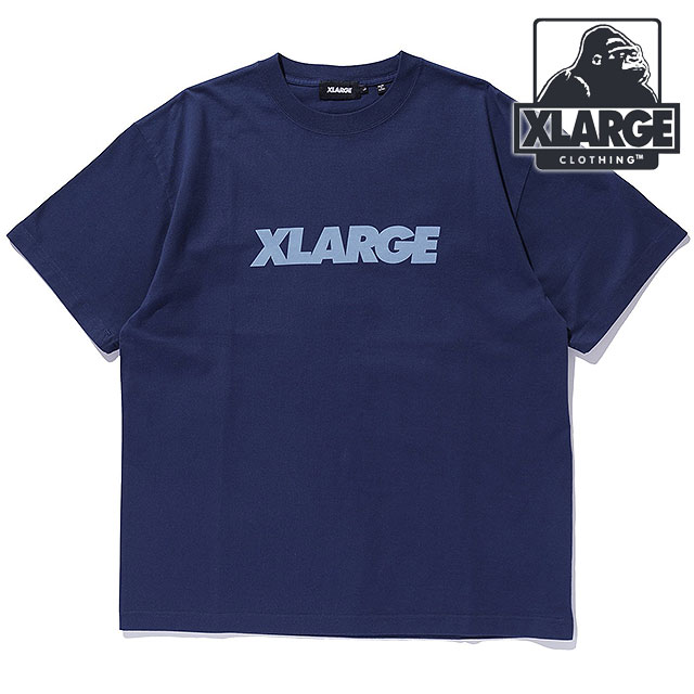 乐天商城 - 【4/25限定 最大P37倍】エクストララージ XLARGE スタンダードロゴ ショートスリーブTシャツ [101252011011 SU25] STANDARD LOGO S/S TEE メンズ x-large エックスラージ トップス カットソー 半袖 NAVY 【メール便可】 正規取扱店