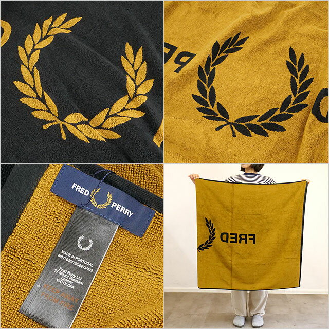 �ں���100%�ݥ���ȥХå��ۥե�åɥڥ꡼ FRED PERRY FLP������ [MS7705-U12 SS25Q2]���ե�åɡ��ڥ꡼ FREDPERRY FLP TOWEL ��󥺡���ǥ����� ��Ƚ������ �ѥ����� BLACK/DK-CARAMEL �����谷Ź