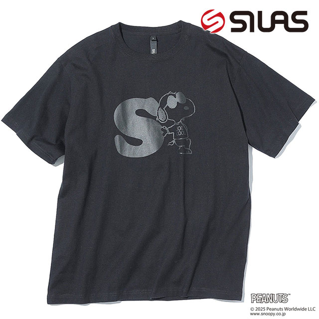 コラボ サイラス SILAS ピーナッツ ジョークール ショートスリーブTシャツ [110252011027 SU25] SILAS×PEANUTS JOE COOL S/S TEE メンズ トップス カットソー 半袖 スヌーピー BLACK 【メール便可】 正規取扱店