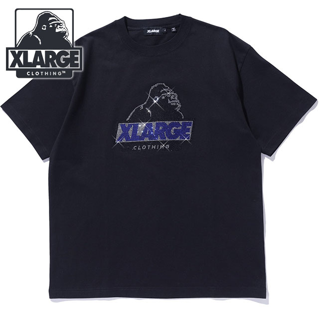 乐天商城 - 【4/30限定 最大P27倍】エクストララージ XLARGE ラインストーン スランテッド OG ショートスリーブTシャツ [101252011054] RHINE STONE SLANTED OG S/S TEE メンズ x-large エックスラージ トップス カットソー 半袖 BLACK 【メール便可】 正規取扱店