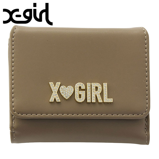 ���å��������� X-girl �饤�󥹥ȡ����٥� �ߥ˥�����å� [105252054013 SU25] RHINESTONE LABEL MINI WALL...