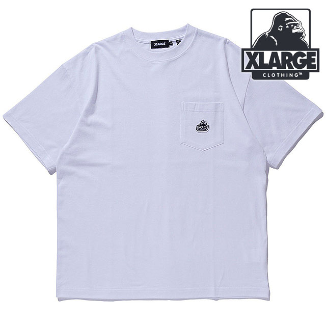 エクストララージ XLARGE メンズ スランテッドOG ショートスリーブポケットTシャツ  SLANTED OG S/S POCKET TEE トップス 半袖 白 WHITE  正規取扱店
