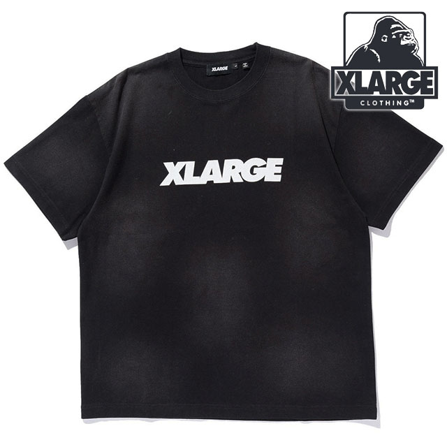 【最大100%ポイントバック】エクストララージ XLARGE メンズ ディスチャージプリンテッド スタンダードロゴ ショートスリーブTシャツ [101261011009 SS26] DISCHARGE PRINTED STANDARD LOGO S/S TEE トップス 半袖 黒 BLACK 【メール便可】 正規取扱店