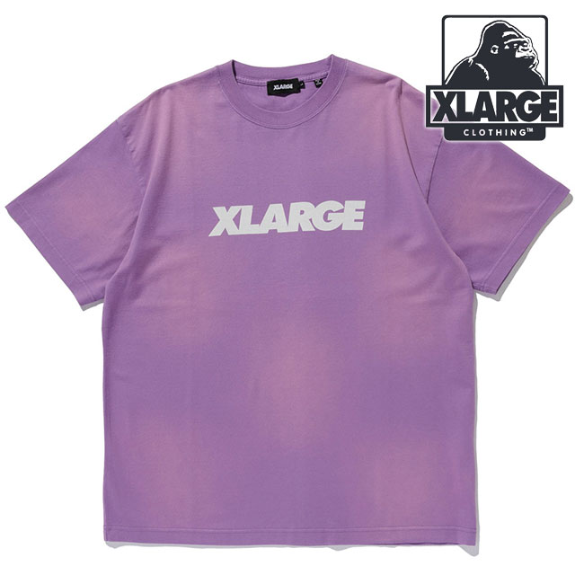 【最大100%ポイントバック】エクストララージ XLARGE メンズ ディスチャージプリンテッド スタンダードロゴ ショートスリーブTシャツ [101261011009 SS26] DISCHARGE PRINTED STANDARD LOGO S/S TEE トップス 半袖 パープル PURPLE 【メール便可】 正規取扱店