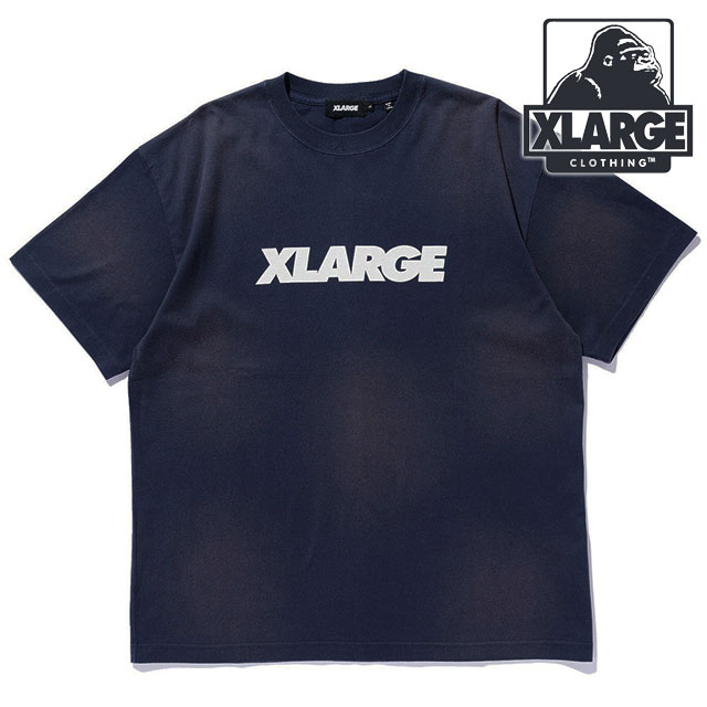 【最大100%ポイントバック】エクストララージ XLARGE メンズ ディスチャージプリンテッド スタンダードロゴ ショートスリーブTシャツ [101261011009 SS26] DISCHARGE PRINTED STANDARD LOGO S/S TEE トップス 半袖 ネイビー NAVY 【メール便可】 正規取扱店