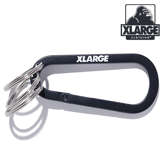 乐天商城 - 【最大100%ポイントバック】エクストララージ XLARGE スタンダードロゴ キーリングカラビナ [101261054008 SS26] STANDARD LOGO KEYRING CARABINER メンズ・レディース ユニセックス 小物 キーホルダー 黒 BLACK 【メール便可】 正規取扱店