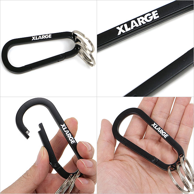 【最大100%ポイントバック】エクストララージ XLARGE スタンダードロゴ キーリングカラビナ [101261054008 SS26] STANDARD LOGO KEYRING CARABINER メンズ・レディース ユニセックス 小物 キーホルダー 黒 BLACK 【メール便可】 正規取扱店
