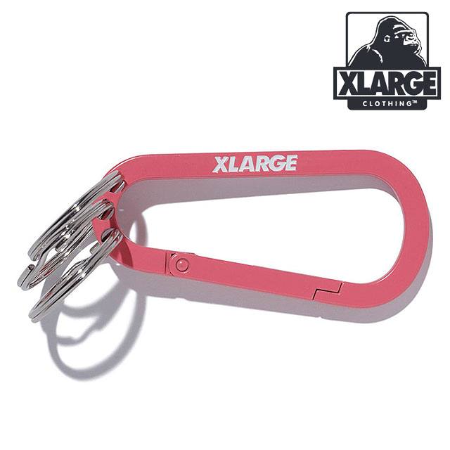 Rakuten - 【最大100%ポイントバック】エクストララージ XLARGE スタンダードロゴ キーリングカラビナ [101261054008 SS26] STANDARD LOGO KEYRING CARABINER メンズ・レディース ユニセックス 小物 キーホルダー ピンク PINK 【メール便可】 正規取扱店