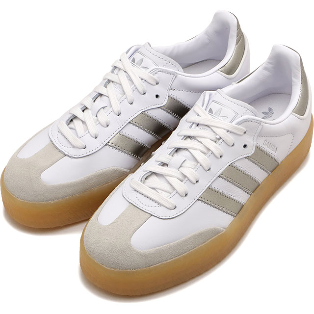 乐天商城 - 【最大100%ポイントバック】アディダス オリジナルス adidas Originals スニーカー レディース サンベー ウィメンズ [JS3943 SS26] SAMBAE W サンバ レザー ローカット 白シルバー フットウェアホワイト/シルバーメタリック/ガム 正規取扱店