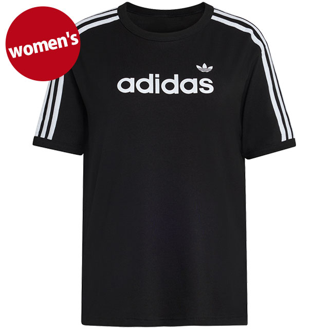 樂天商城 - 【最大100%ポイントバック】アディダス オリジナルス adidas Originals レディース リニア ティー [KO450/KD7982 SS26] LINEAR TEE トップス 半袖 Tシャツ 黒 ブラック/ホワイト 【メール便可】 正規取扱店【cp】