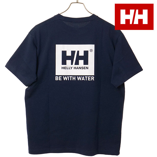 樂天商城 - 【最大100%ポイントバック】ヘリーハンセン HELLY HANSEN Tシャツ メンズ ショートスリーブビーウォーターロゴティー [HOE62623-ON SS26] S/S Be With Water Logo Tee ユニセックス 半袖 バックプリント ポケットTee 紺 オーシャンネイビー 【メール便可】 正規取扱店