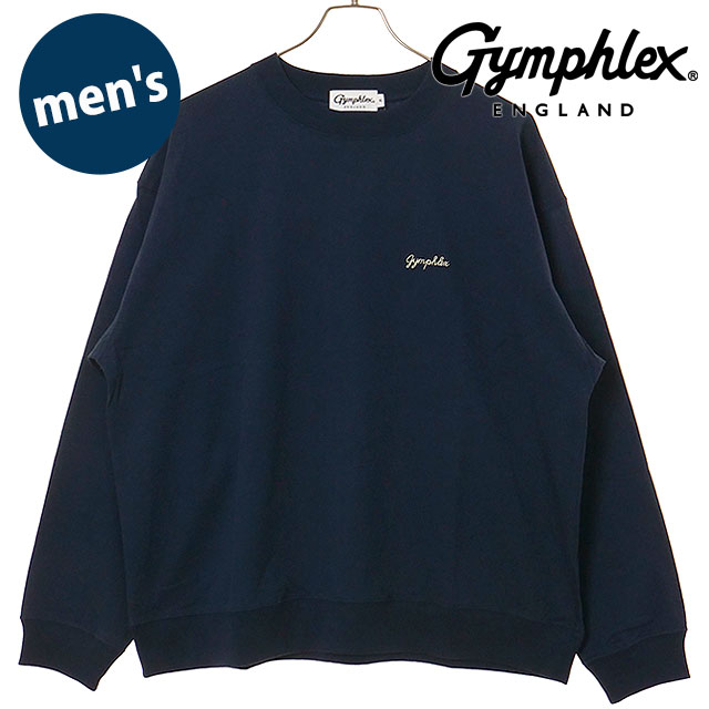 樂天商城 - 【最大100%ポイントバック】ジムフレックス Gymphlex メンズ クルーネック P.O. [#GY-C0487 HKT SS26] CREW NECK P.O. トップス 長袖Tシャツ カットソー ロンティー 無地 ワンポイント ネイビー DK.NAVY(CREAM) 正規取扱店