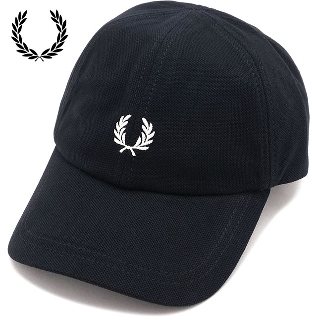 樂天商城 - 【最大100%ポイントバック】フレッドペリー FRED PERRY ピケクラシックキャップ [HW2295-843 SS26] PIQUE CLASSIC CAP メンズ・レディース ユニセックス 帽子 鹿の子 サイズ調整可能 ブラック BLACK/SNOWWHITE 正規取扱店