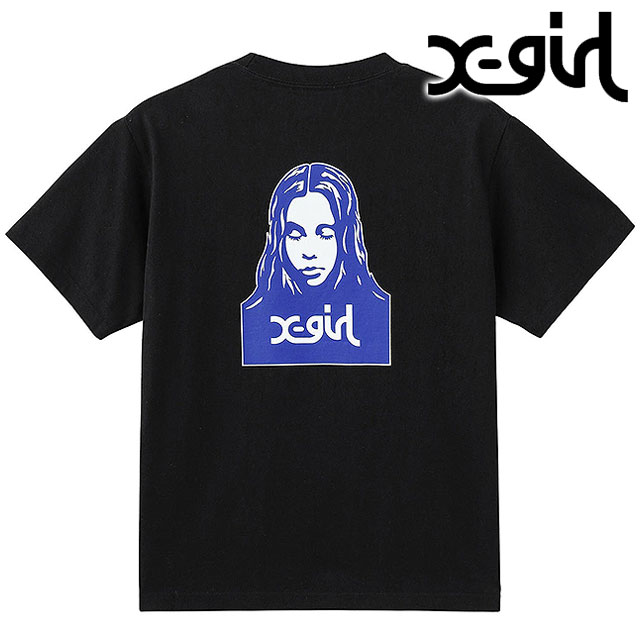 乐天商城 - エックスガール X-girl レディース フェイスショートスリーブTシャツ [105261011007 SS26] FACE S/S TEE トップス 半袖 黒 BLACK 【メール便可】 正規取扱店
