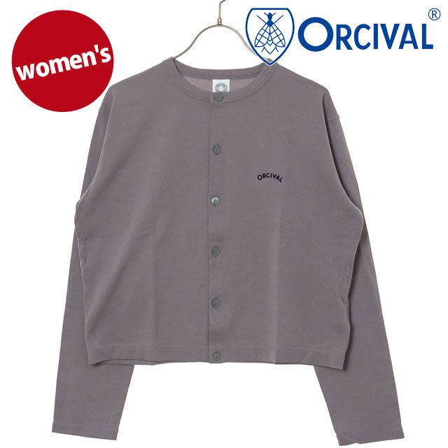 乐天商城 - オーシバル ORCIVAL レディース クルーネック カーディガン [OR-C0530-SEF SS26] CREW NECK CARDIGAN トップス 長袖 羽織 日本製 グレー GREY 正規取扱店