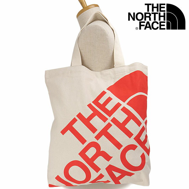 樂天商城 - 【最大100%ポイントバック】ザ・ノース・フェイス THE NORTH FACE ランプトートM [NM72608-NR SS26] Ramp Tote M メンズ・レディース 肩掛けキャンバストートバッグ オーガニックコットン 白 ナチュラル/ファイアリーレッド 【メール便可】 正規取扱店