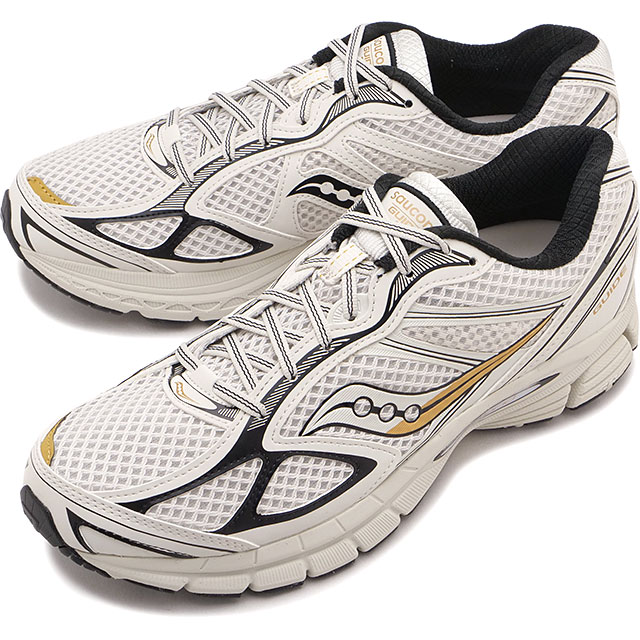 【4/20限定 最大P28倍】サッカニー Saucony スニーカー メンズ プログリッドガイド7 [S70936-26 SS26] Progrid Guide 7 靴 ローカットシューズ ウォーキング ジョギング ジム ホワイト系 ONYX/GOLD 正規取扱店
