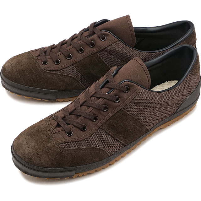 乐天商城 - 【4/25限定 最大P37倍】ムーンスター ファインバルカナイズド MOONSTAR FINE VULCANIZED スニーカー メンズ ジムナ エース [54324473 SS26] GYMNA ACE 靴 シューズ メッシュ 薄底 日本製 ブラウン BROWN 正規取扱店