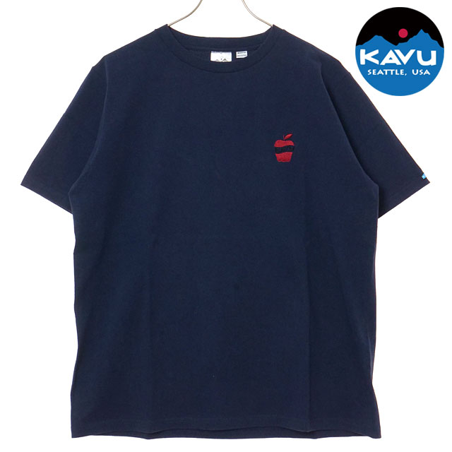 乐天商城 - カブー KAVU メンズ OPアップルTシャツ [19822425 SS26] OP Apple Tee トップス 半袖 ワンポイント ネイビー Navy 【メール便可】 正規取扱店