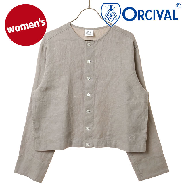 樂天商城 - オーシバル ORCIVAL レディース クルーネック カーディガン [OR-A0783-YLM SS26] CREW NECK CARDIGAN トップス 長袖 羽織 ノーカラー グレー LT.GREY 正規取扱店