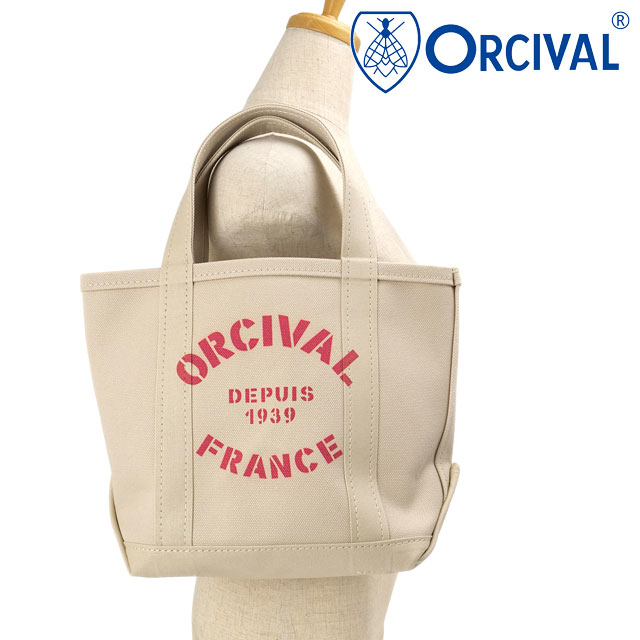 乐天商城 - オーシバル ORCIVAL プリントトートバッグ スモール [OR-H0361-KWC SS26] PRINT TOTE BAG SMALL メンズ・レディース ユニセックス 鞄 日本製 キャンバストート 小サイズ 帆布 ベージュ LT.SAND-BEIGE/RED-PRINT 正規取扱店