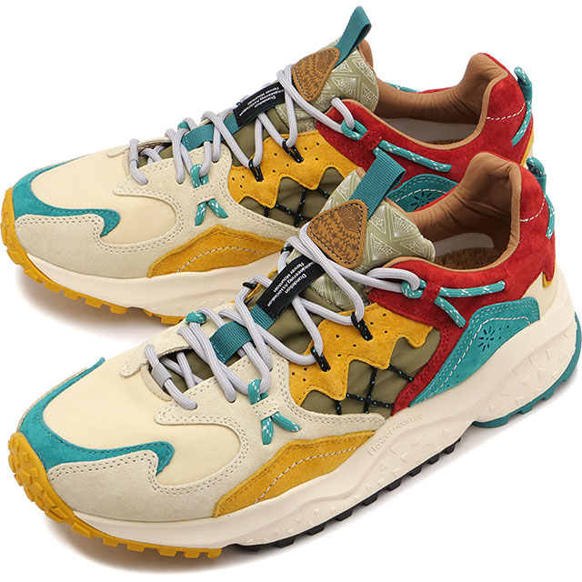 乐天商城 - 返品交換送料無料 フラワーマウンテン Flower MOUNTAIN スニーカー ヤマブシ [FM125027 SS26] YAMABUSHI メンズ・レディース ユニセックス 靴 シューズ 10周年記念限定カラー マルチカラー Yellow/Teal/Rust 正規取扱店