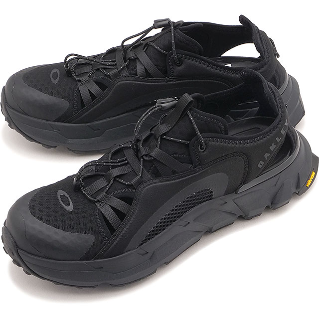 【最大100%ポイントバック】オークリー Oakley サンダル メンズ アクアテラ ハイブリッド [FOF100650-02E SS26] AQUATERRA HYBRID 靴 スポーツサンダル ビブラムソール 黒 BLACKOUT 正規取扱店