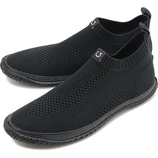 【最大100%ポイントバック】返品交換送料無料 スピングル SPINGLE スニーカー メンズ スリッポン [SP528-145 SS26] SP-528 日本製 ナイロン ジャガードニット ブラック/ブラック 正規取扱店