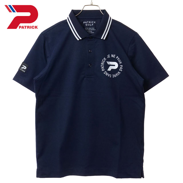 乐天商城 - パトリック ゴルフ PATRICK GOLF ゴルフウェア メンズ [263-122 SS26] M LP ポロシャツ 日本製 半袖 吸水速乾 NVY ネイビー 正規取扱店