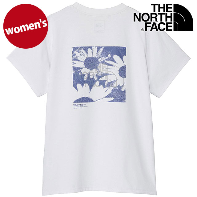 乐天商城 - 【最大100%ポイントバック】ザ・ノース・フェイス THE NORTH FACE Tシャツ レディース ショートスリーブイーエスフラワーボックスロゴティー [NTW32685-W SS26] S/S ES Flower Box Logo Tee トップス 半袖 パフォーマンスウェア 白 ホワイト 【メール便可】 正規取扱店