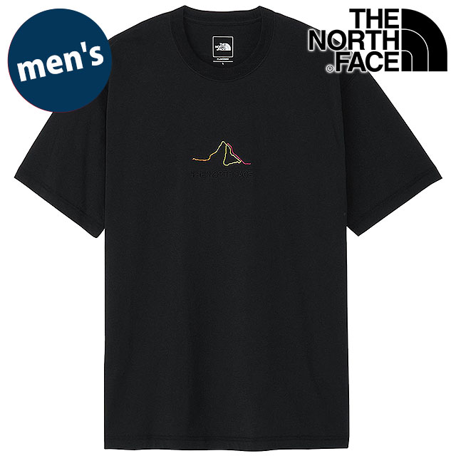 乐天商城 - ザ・ノース・フェイス THE NORTH FACE Tシャツ メンズ ショートスリーブマウンテンルートティー [NT32631-K SS26] S/S Mountain Route Tee ユニセックス トップス 半袖 吸水速乾 ワンポイント 黒 ブラック 【メール便可】 正規取扱店