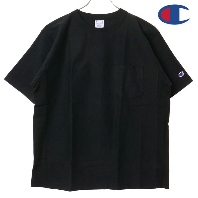 乐天商城 - 【最大100%ポイントバック】チャンピオン Champion Tシャツ メンズ リバースウィーブ ショートスリーブ ポケット [C3-Z319 SS26] REVERSE WEAVE SHORT SLEEVE POCKET T-SHIRT リラックスフィット 半袖 9.4ozコットン 無地Tee ブラック BLACK 【メール便可】 正規取扱店