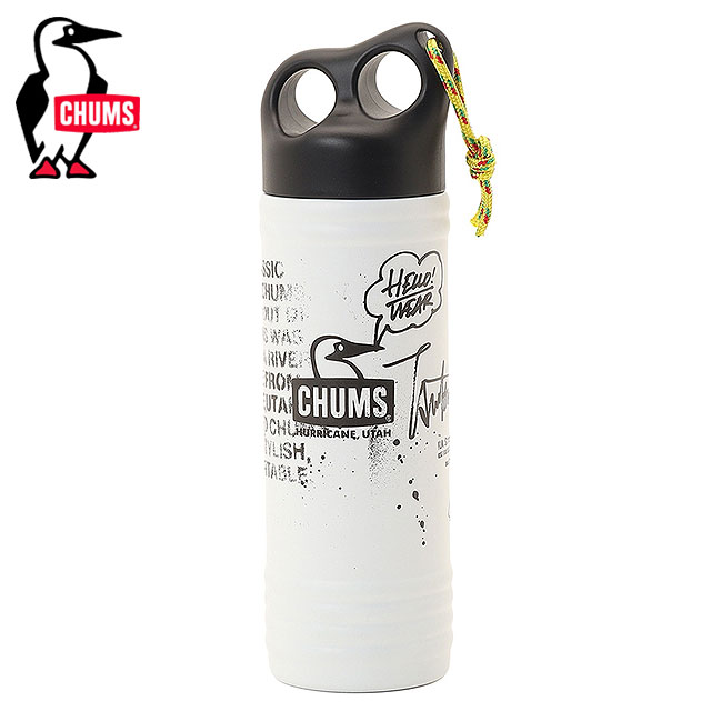 Rakuten - 【最大100%ポイントバック】チャムス CHUMS ステンレスボトル 守矢努キャンパーウェーブボトル 500ml [CH62-2266 SS26] 守矢努 Camper Wave Bottle 500ml メンズ・レディース ユニセックス 水筒 真空断熱構造 ステンシル ホワイト White 正規取扱店【cp】
