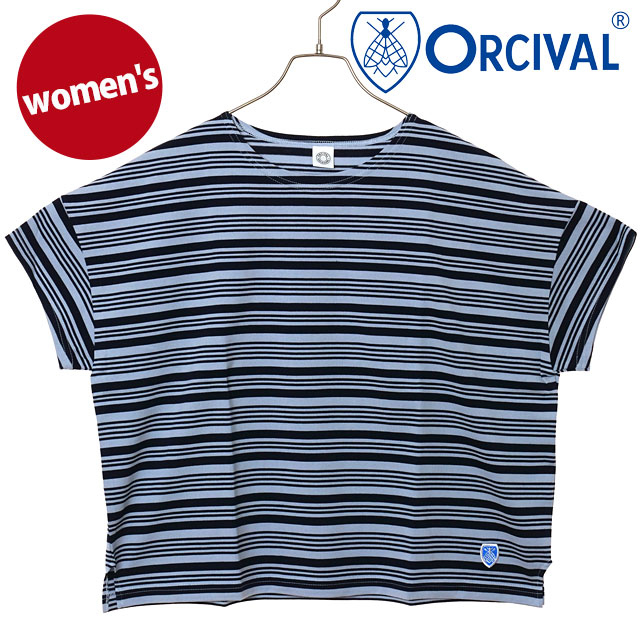 樂天商城 - 【最大100%ポイントバック】オーシバル ORCIVAL レディース ボートネック ショートスリーブプルオーバー [OR-C0335-BFJ SS26] BOAT NECK S/S P.O. トップス カットソー 半袖Tシャツ 日本製 ネイビー系 SAX/NAVY 【メール便可】 正規取扱店