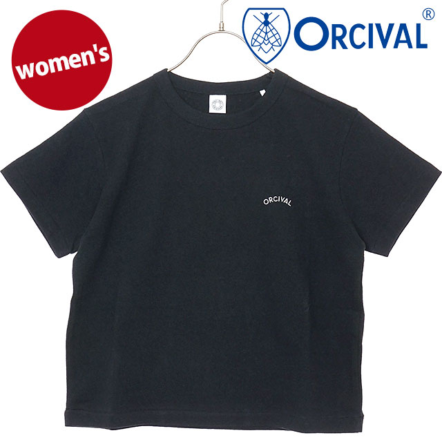 乐天商城 - 【4/30限定 最大P27倍】オーシバル ORCIVAL レディース エンブロイダリー ショートスリーブTシャツ [OR-C0519-TSB SS26] EMBROIDERY SHORT SLEEVE T-SHIRT トップス カットソー 半袖 日本製 黒 BLACK 【メール便可】 正規取扱店